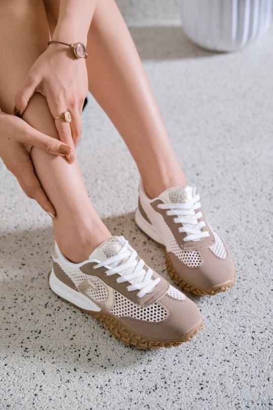 Baskets Chaussures Taupe Erynn 9188 Efashion Paris