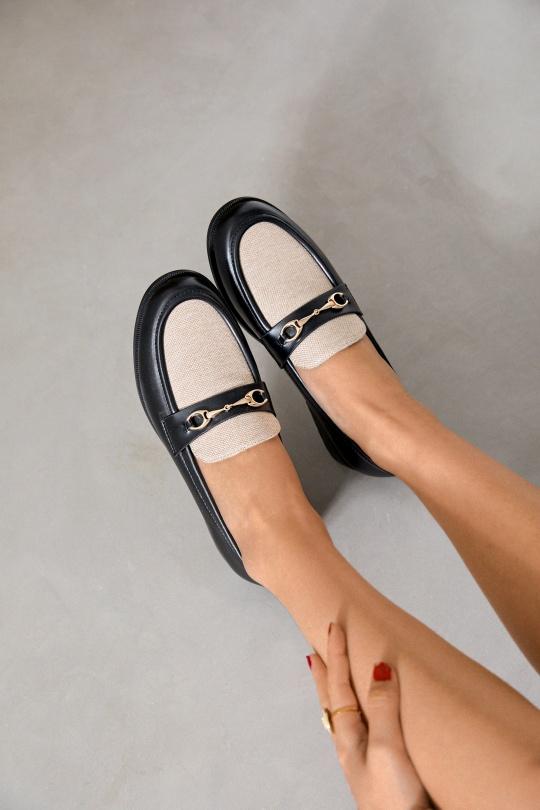 Mocassins Chaussures Noir Erynn KJ-105 Efashion Paris