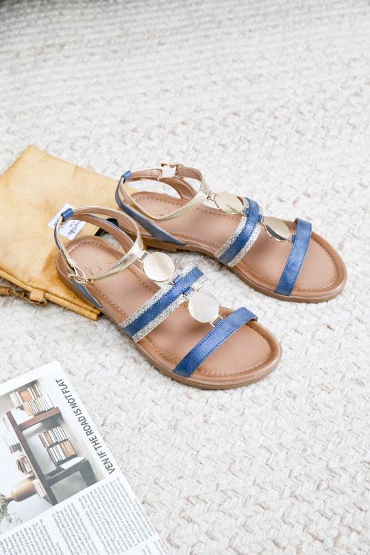 Sandales Chaussures Bleu Erynn LA-737 Efashion Paris