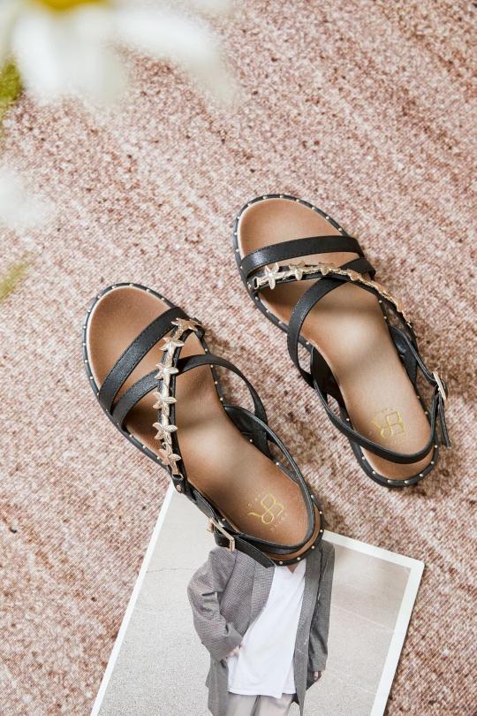 Sandales Chaussures Noir Erynn LA-741 Efashion Paris