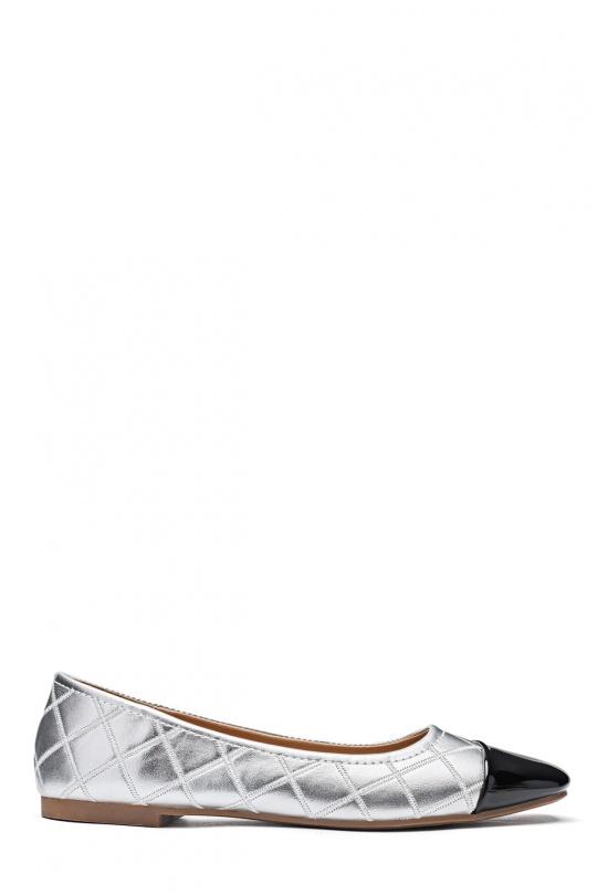 Ballerines Chaussures Argent Erynn GG-80 Efashion Paris
