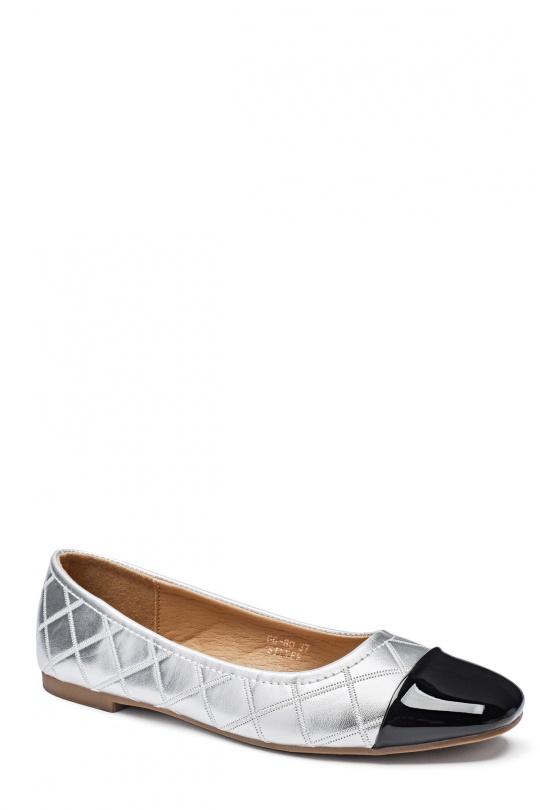 Ballerines Chaussures Argent Erynn GG-80 Efashion Paris