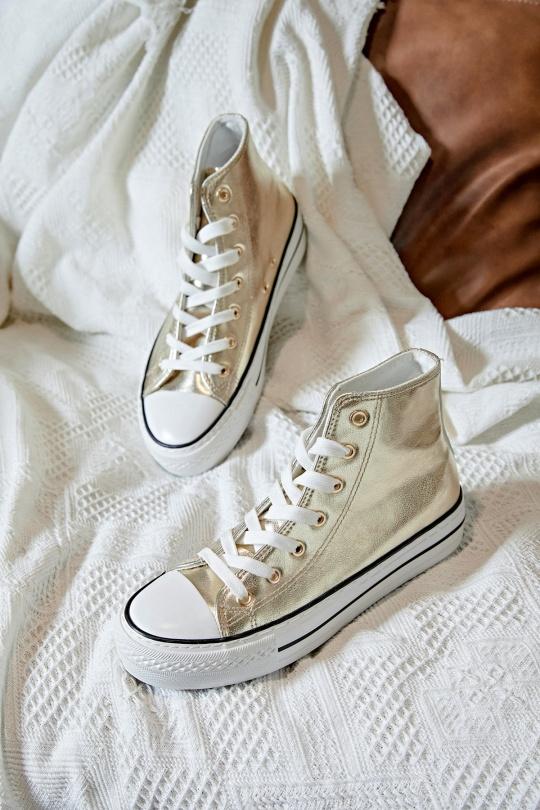 Baskets Chaussures Or Erynn 8899-1 Efashion Paris