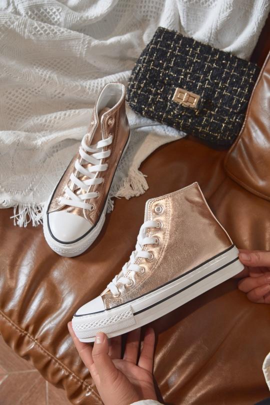 Baskets Chaussures Or Erynn 8899-1 Efashion Paris