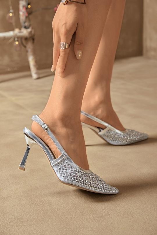 High heels Shoes Silver Erynn 333-277 Efashion Paris