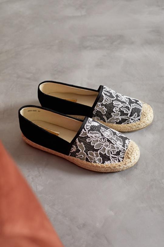 Espadrilles Chaussures Noir Erynn 903-590 Efashion Paris