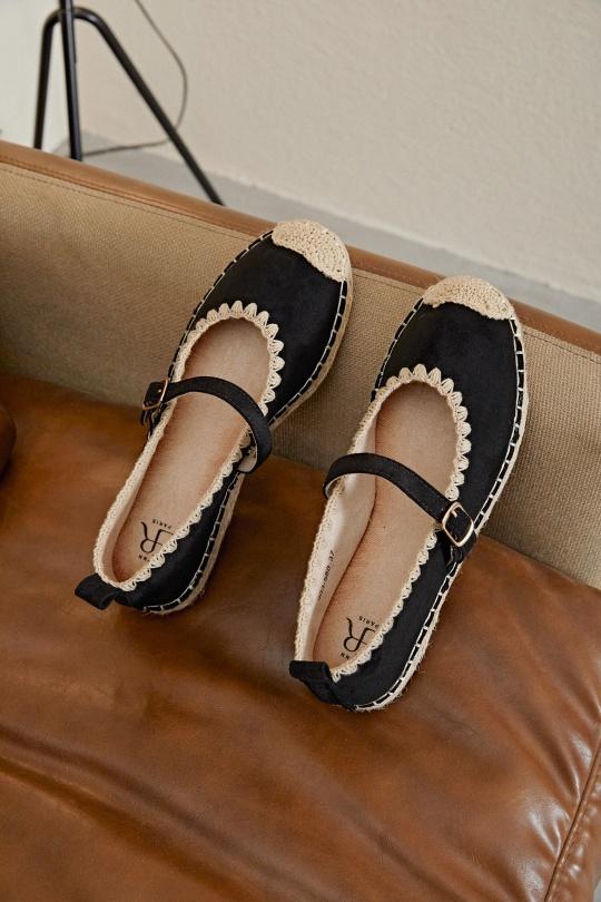 Espadrilles Chaussures Noir Erynn 903-588 Efashion Paris