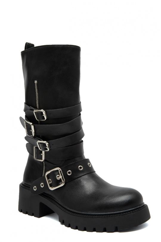 Bottines Chaussures Noir Erynn RXJ-297 Efashion Paris