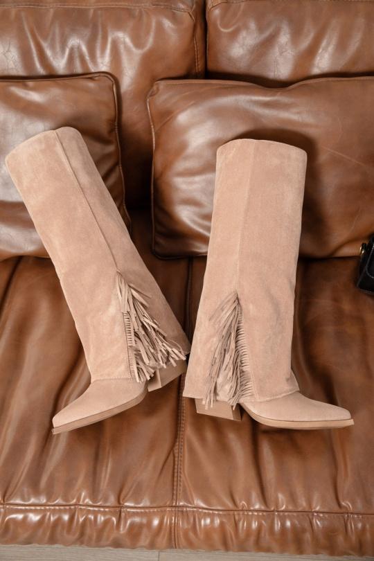 Bottes Chaussures Taupe Erynn RXJ-302 Efashion Paris