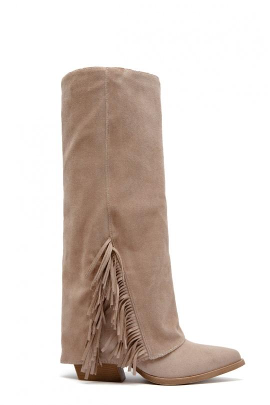 Bottes Chaussures Taupe Erynn RXJ-302 Efashion Paris
