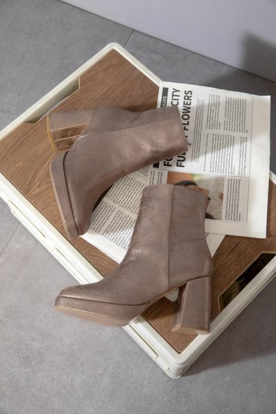 Bottines Chaussures Taupe Erynn M-717 Efashion Paris