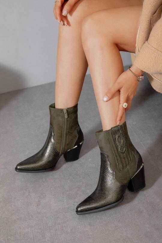 Bottines Chaussures Vert Erynn M-815 Efashion Paris