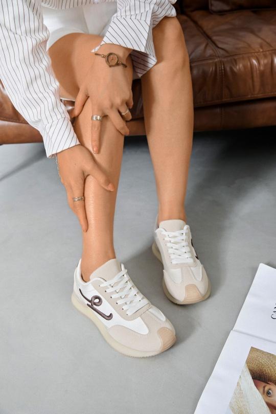 Baskets Chaussures Beige Erynn 98-75 Efashion Paris