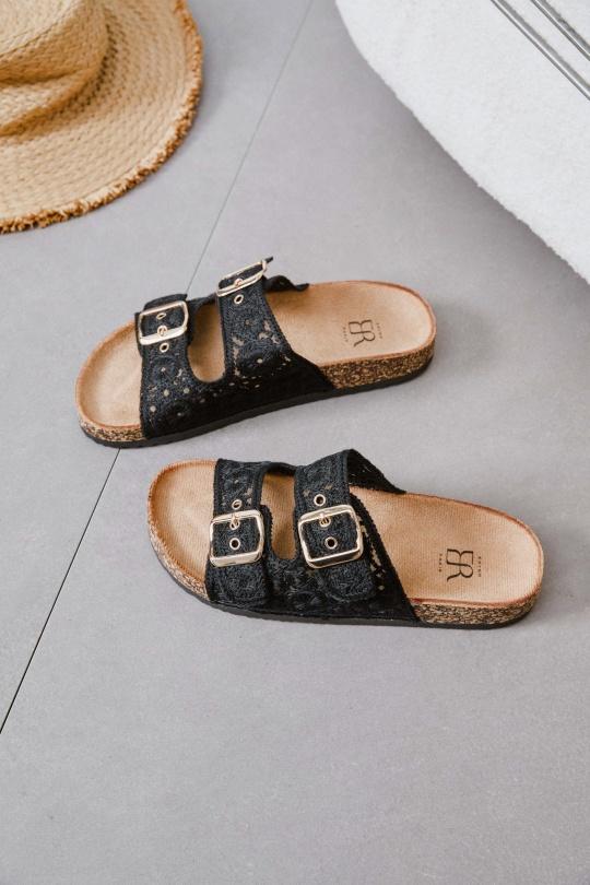 Sandales Chaussures Noir Erynn LS-616 Efashion Paris