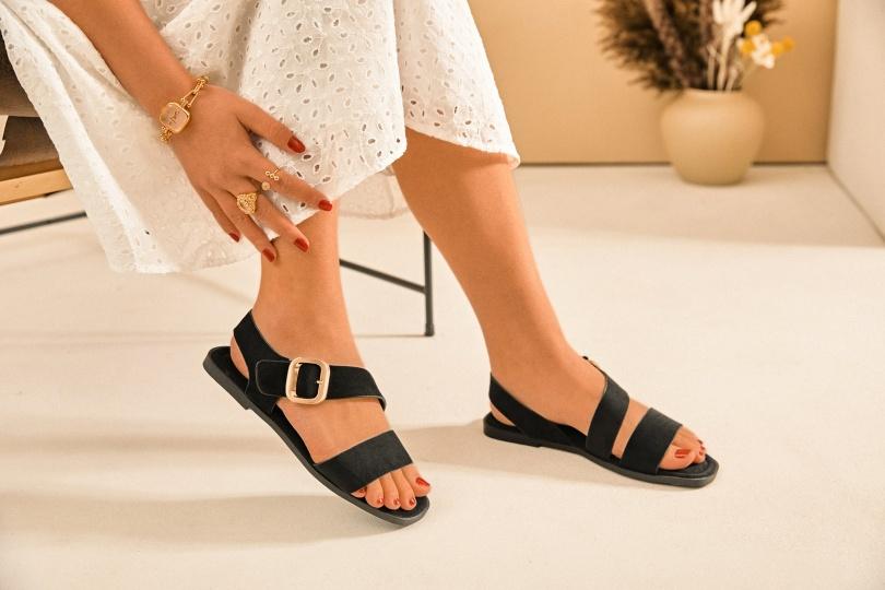 Sandals Shoes Black Erynn 333-351 Efashion Paris