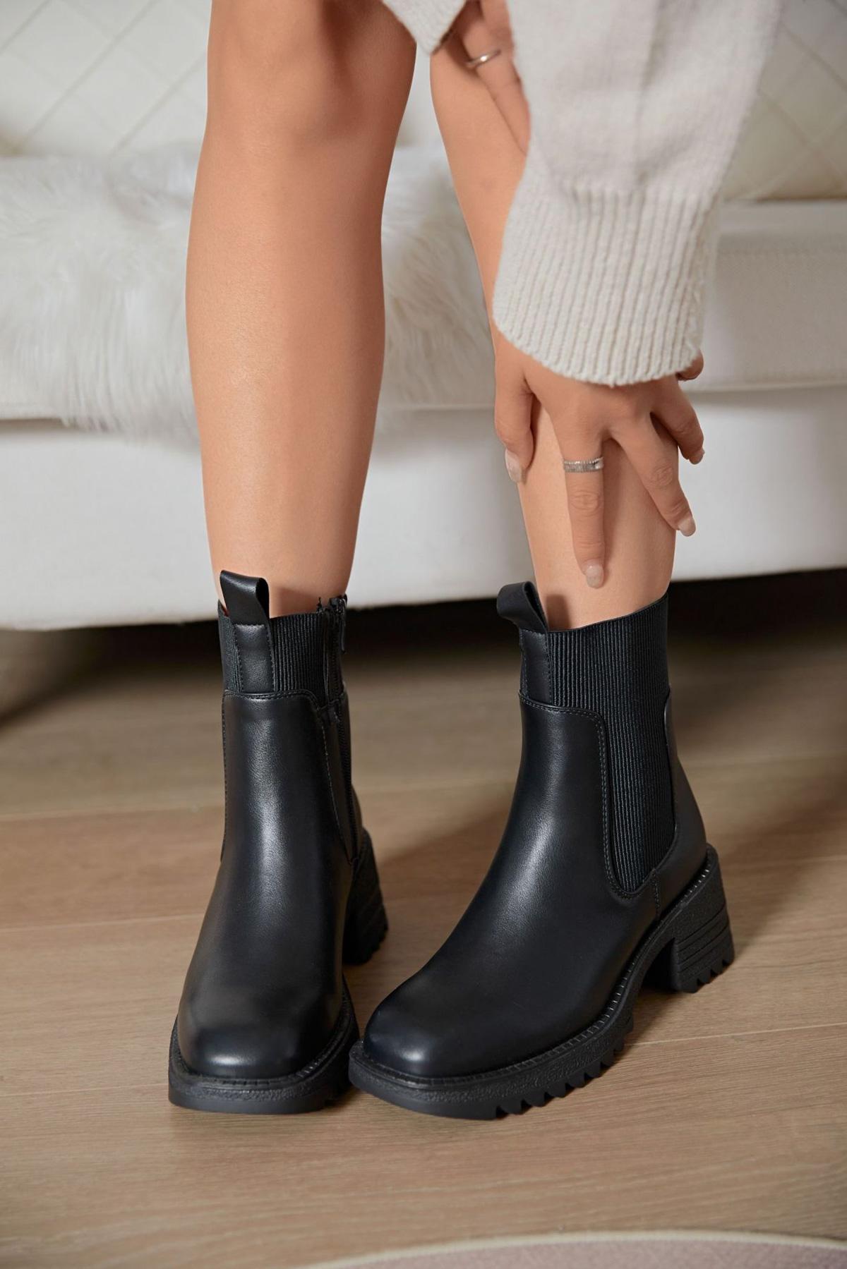 Bottines Chaussures Noir Erynn M-617 #c Efashion Paris