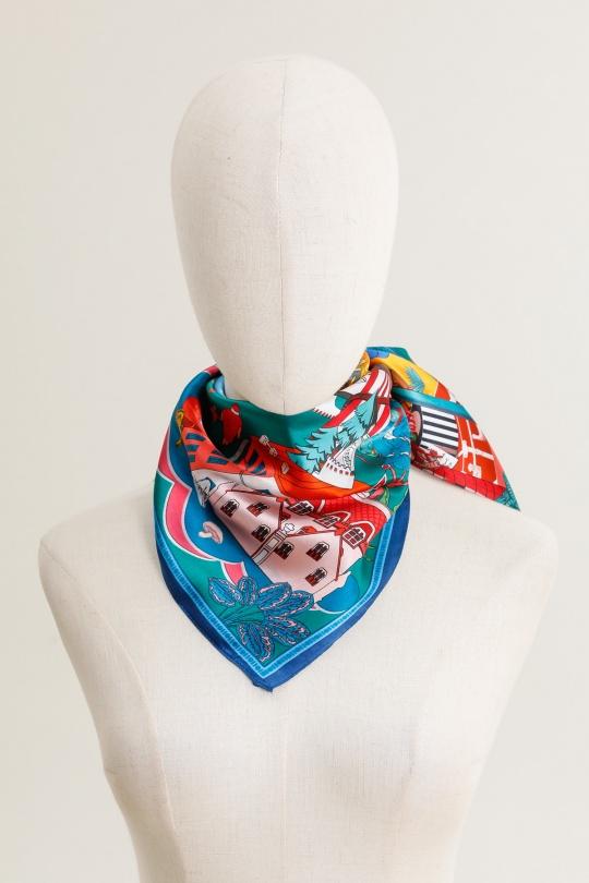 Foulards Accessories Petrol FANLI  SF02 Efashion Paris