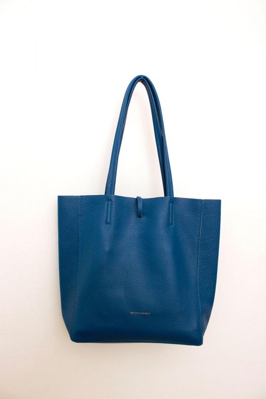 Cabas Maroquinerie Bleu roi FANLI  1012 Efashion Paris