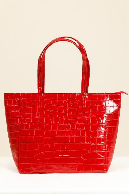 Cabas Maroquinerie Rouge FANLI  1002 Efashion Paris