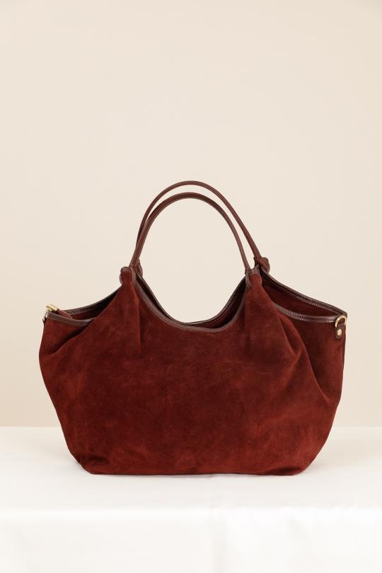 Cabas Maroquinerie Prune FANLI  1041 DAIM Efashion Paris