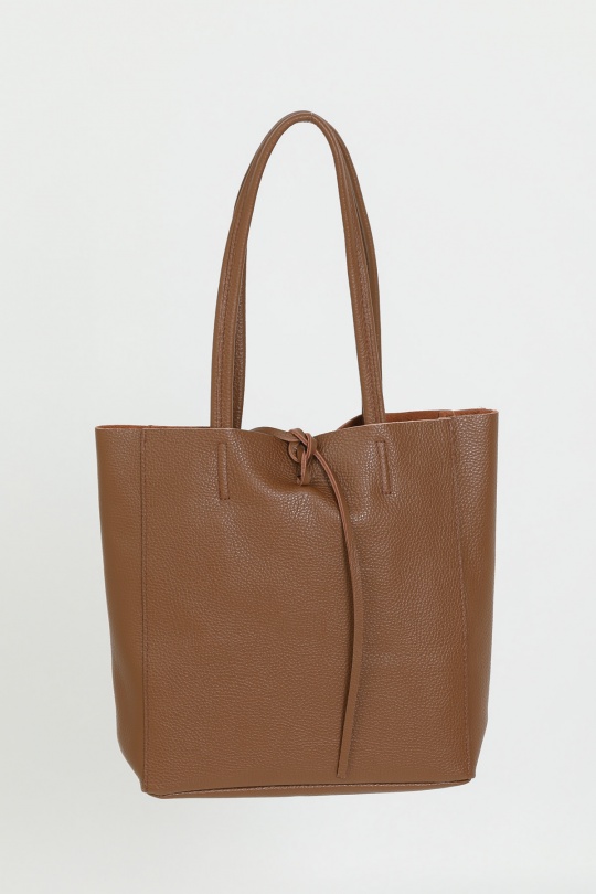 Cabas Maroquinerie Marron FANLI  1012 Efashion Paris