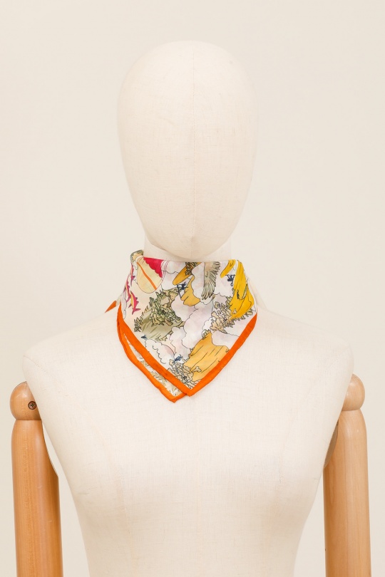 Foulards Accessoires Blanc/Bleu FANLI  CS02 Efashion Paris