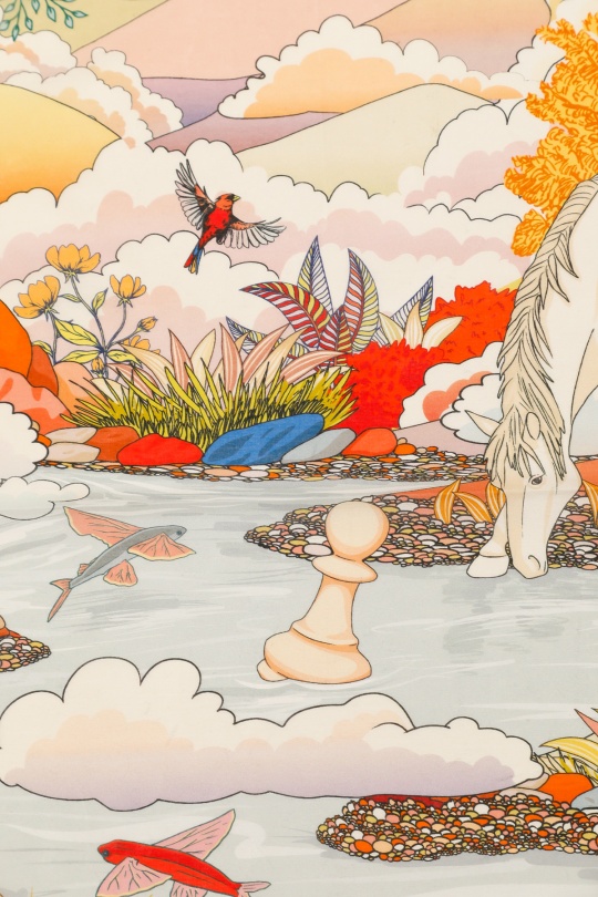 Foulards Accessoires Blanc/Bleu FANLI  CS02 Efashion Paris