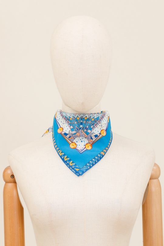 Foulards Accessoires Blanc/Bleu FANLI  CS02 Efashion Paris