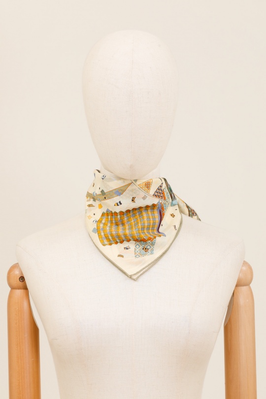 Foulards Accessoires Blanc/Bleu FANLI  CS02 Efashion Paris