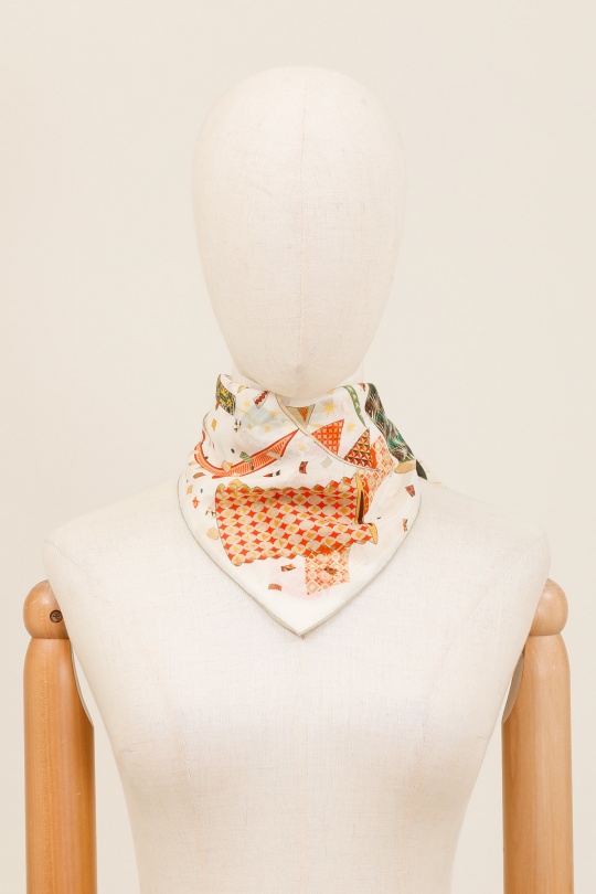 Foulards Accessoires Blanc/Bleu FANLI  CS02 Efashion Paris