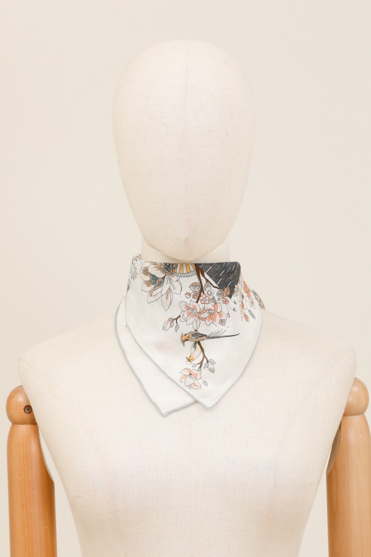 Foulards Accessoires Blanc/Bleu FANLI  CS02 Efashion Paris