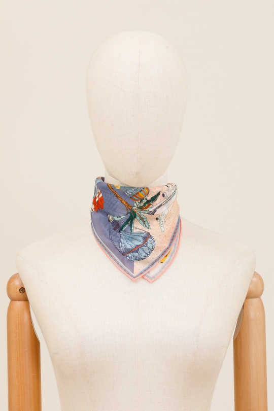 Foulards Accessoires Blanc/Bleu FANLI  CS02 Efashion Paris