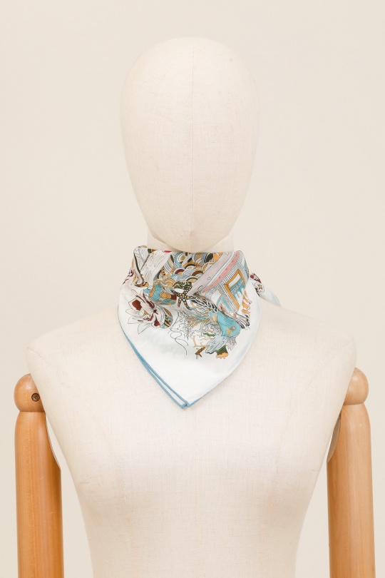 Foulards Accessoires Blanc/Bleu FANLI  CS02 Efashion Paris