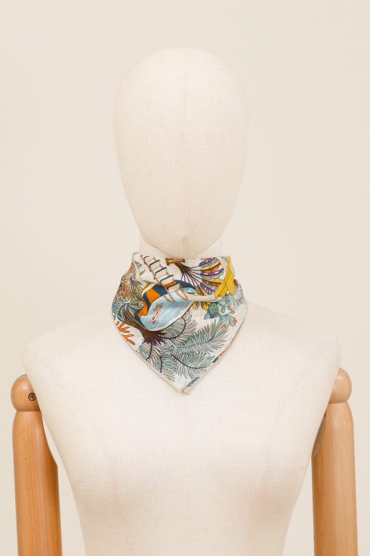 Foulards Accessoires Blanc/Bleu FANLI  CS02 Efashion Paris