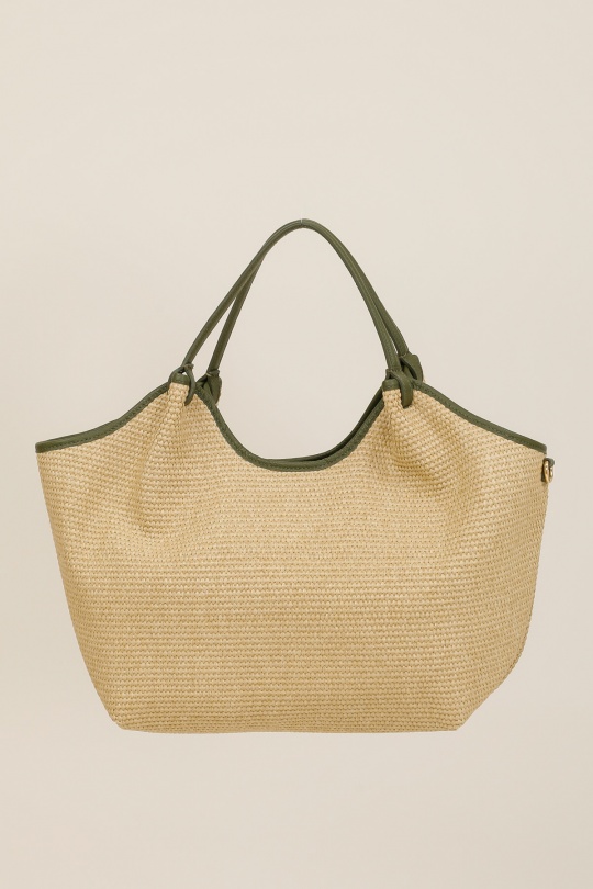 Handbags Bags Khaki FANLI  1041 RAPHIA Efashion Paris