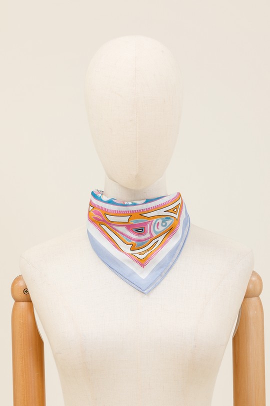 Foulards Accessoires Blanc/Bleu FANLI  CS02. Efashion Paris