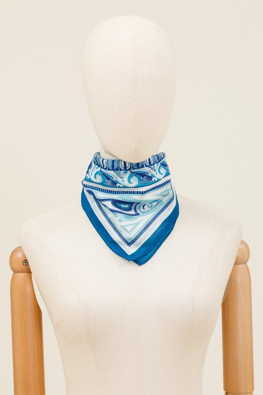 Foulards Accessoires Blanc/Bleu FANLI  CS02. Efashion Paris