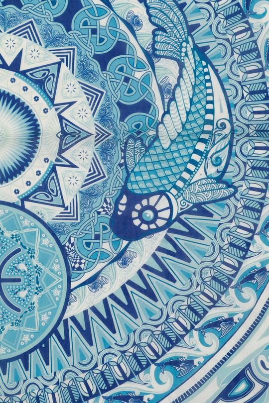 Foulards Accessoires Blanc/Bleu FANLI  CS02. Efashion Paris