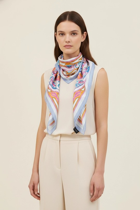 Foulards Accessoires Rose/bleu FANLI  CS09. Efashion Paris