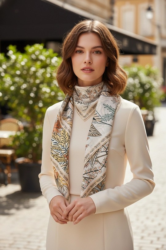 Foulards Accessoires Taupe clair FANLI  CS10 Efashion Paris