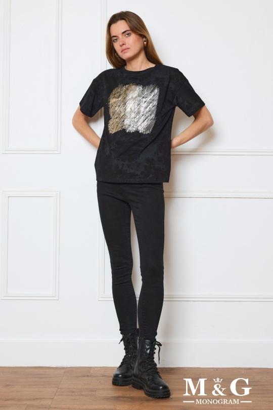 T-shirts Donna Black M&G Monogram MG 13688 Efashion Paris