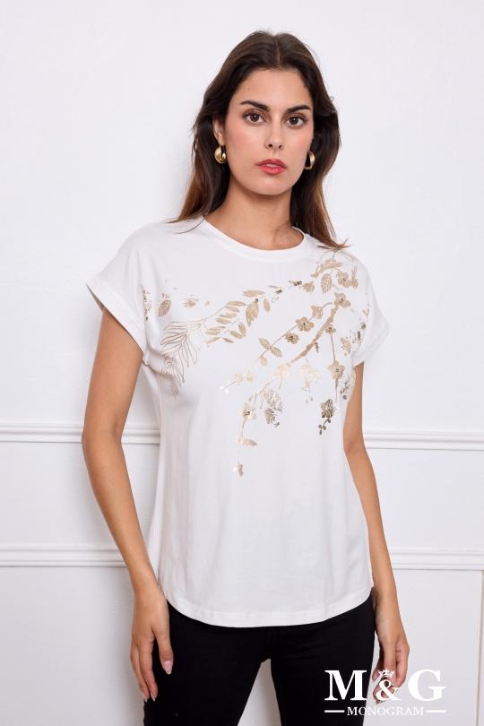 T-shirts Women White M&G Monogram MG 13715 Efashion Paris