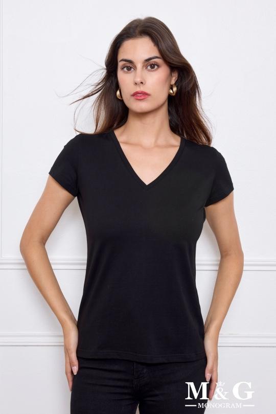 T-shirts Women Black M&G Monogram MG 13703 Efashion Paris