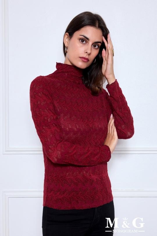 Blouses Women Burgundy M&G Monogram MG 17457 Efashion Paris