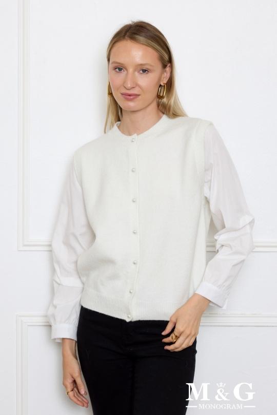Cardigans Women Cream M&G Monogram MG 3737 Efashion Paris