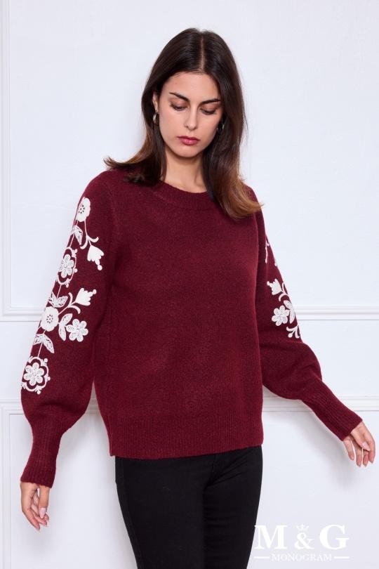 Pulls Femme Bordeaux M&G Monogram MG 9276 Efashion Paris