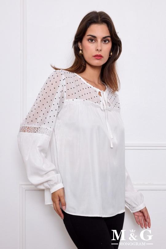 Blouses Women White M&G Monogram MG 17454 Efashion Paris