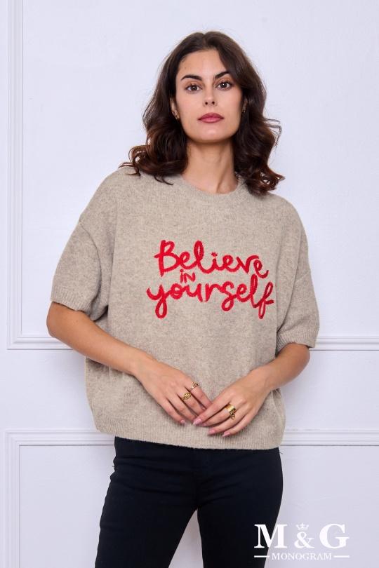 Jumpers Women Taupe M&G Monogram MG 3753 Efashion Paris