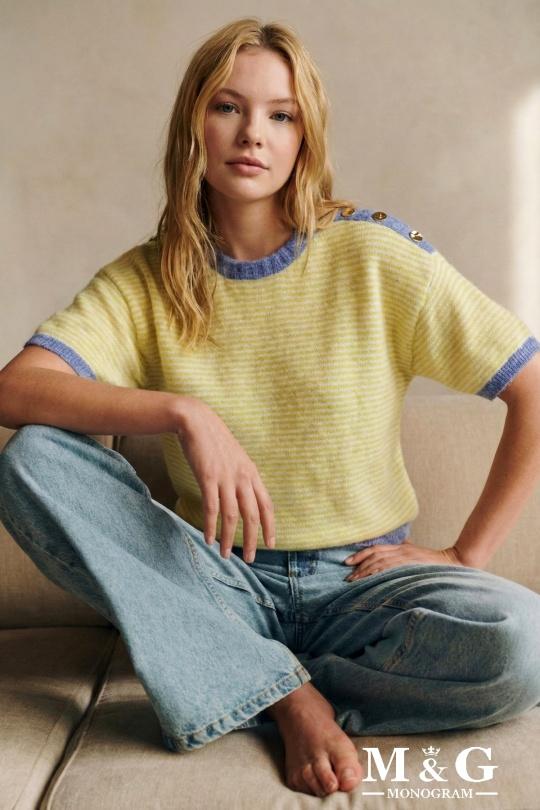 Maglioni Donna Light yellow M&G Monogram MG 3776 Efashion Paris