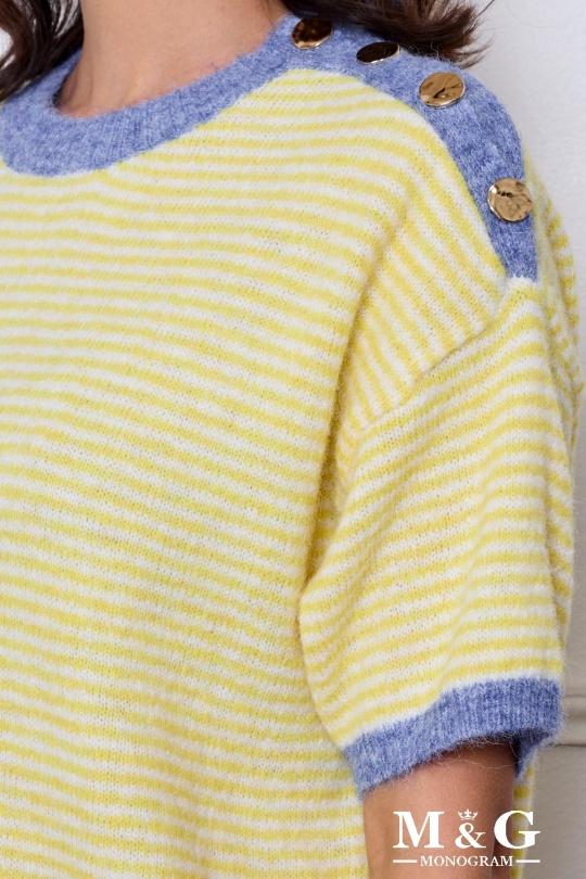 Pulls Femme Jaune clair M&G Monogram MG 3776 Efashion Paris